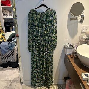 Green, Blue, and Cream Floral Semi-Formal Maxi Dress from Maggy London